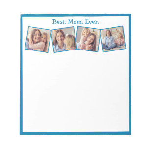Fun Best Ma Ever 4 Photo Collage Blue  Notitieblok