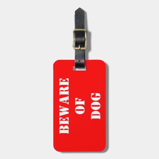 Fun Beware van Dog Bagagelabel (Voorkant verticaal)