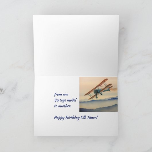 Fun-bi-Plane van één  model 70e verjaardag Kaart (Binnen)