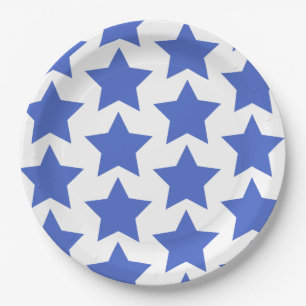 Fun, Big Navy Blue Stars Pattern - Nautical Papieren Bordje