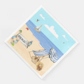 Fun bij de Beach Blue Aqua Waterverf Scene Servet (Hoek)
