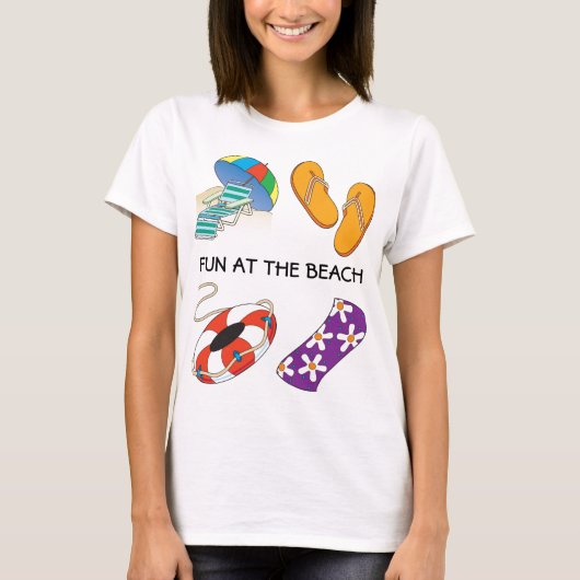 Fun bij de strand T-shirt (Voorkant)