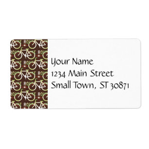 Fun Bike Route Fixie Bike Cyclist Patroon Etiket