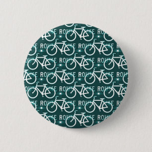 Fun Bike Route Fixie Bike Cyclist Patroon Ronde Button 5,7 Cm