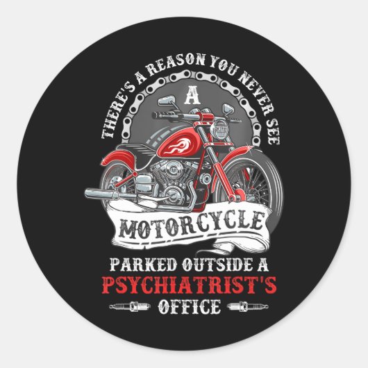 Fun Biker-motorfiets Ronde Sticker (Voorkant)