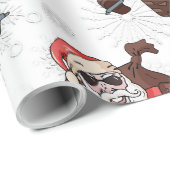 Fun Biker Santa Snowflake Cadeaupapier (Rol Hoek)