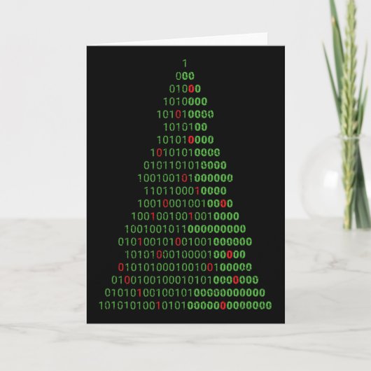 Fun Binary Christmas Tree Computer Programmers And Kaart (Voorkant)