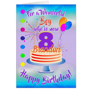 FUN BIRTHDAY BOY - BLAUW / PAARS GEPERSONALISEERD