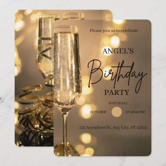 Fun Birthday Celebration Invitation (Devant / Derrière)