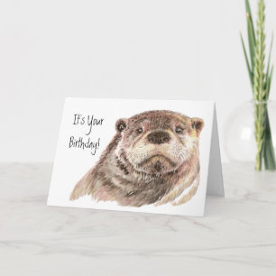 Fun Birthday Cute Otter Natuur, Wildlife Kaart