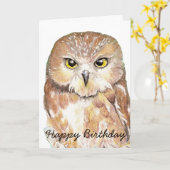 Fun Birthday Humor Owl, Bird, Natuur, Wild Kaart (Gele Bloem)