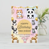 Fun Birthday Party Invitation | Colorful Modern (Debout devant)