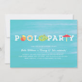 Fun Birthday Pool Party Invitation Kaart (Voorkant)