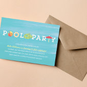 Fun Birthday Pool Party Invitation Kaart