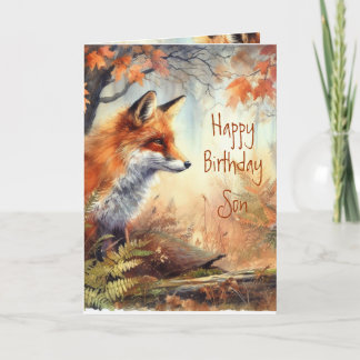 Fun Birthday Son Trots op dierlijke Natuur Kaart