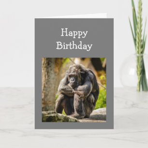 Fun Birthday Young Once Depression Gorilla Animal Kaart