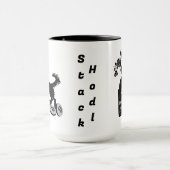 Fun Bitcoin Frisbee Catching Chien Mug (Centre)