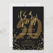 Fun Black and Gold 50th Birthday Party Invitation (Devant)