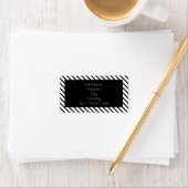 Fun Black and White Stripe Address Sticker Labels (Insitu)