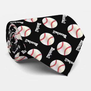 Fun Black Baseball Patroon Stropdas