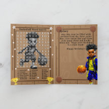 Fun Black Boys Basketbal Woord Zoeken Verjaardag