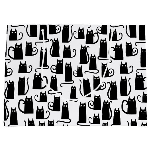 Fun Black Cat Groot Cadeauzakje (Voorkant)