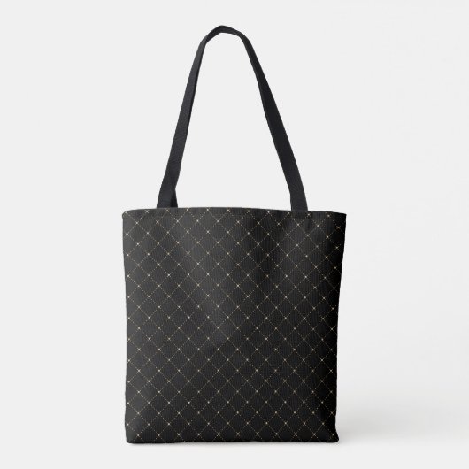 Fun Black en Gold Pattern Honey Bee Draagtas (Achterkant)