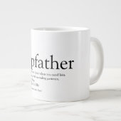 Fun Black en White Best Ever Stepfather Stepdad Extra Grote Beker (Voorkant rechts)