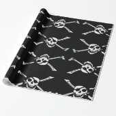 Fun Black en White Jolly Roger Cadeaupapier (Uitgerold)