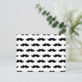 Fun Black en White Mustache Pattern 1 Briefkaart (Staand voorkant)