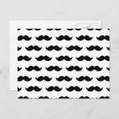 Fun Black en White Mustache Pattern 1 Briefkaart (Voorkant / Achterkant)