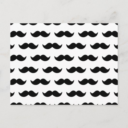 Fun Black en White Mustache Pattern 1 Briefkaart (Voorkant)