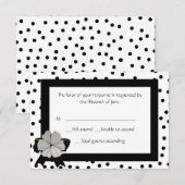 Fun Black en White Polka Dot Response Card RSVP Kaartje (Voorkant / Achterkant)