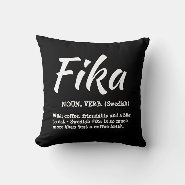 Fun Black en White Swedish Fika Definition Kussen (Voorkant)