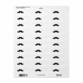 FUN BLACK GLITTER MUSTACHE ETIKET (Full Sheet)