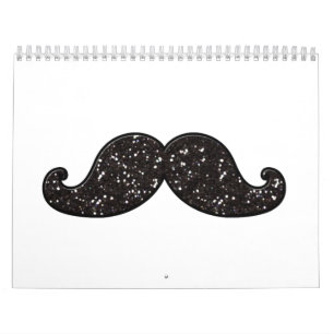 FUN BLACK GLITTER MUSTACHE KALENDER