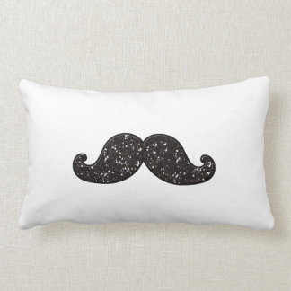 FUN BLACK GLITTER MUSTACHE KUSSEN