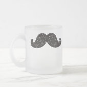 FUN BLACK GLITTER MUSTACHE MATGLAS KOFFIEMOK (Links)