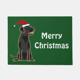 Fun Black Labrador Dog Kerstdoormat Deurmat