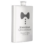 Fun Black Stropdas Tuxedo Groomsman Silver Flask Flacon (Rechts)
