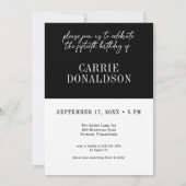 Fun Black White Fifty Fabulous Pink Lips Birthday Kaart (Achterkant)