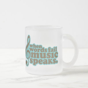 Fun Blauwgroen Music Speaks Musician Gift Matglas Koffiemok