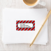 Fun Blauwgroen Turquoise Red Diagonal Stripes Gift Etiket (Insitu)