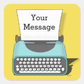 Fun  Blauwgroen typemachine All Occasion Sticker (Voorkant)