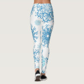 Fun bleu blanc flocon de neige leggings motifs (Dos)