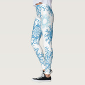 Fun bleu blanc flocon de neige leggings motifs (Gauche)
