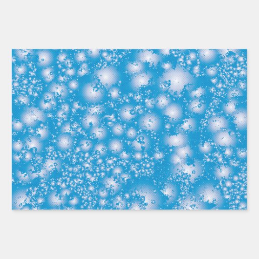 Fun BLUE Abstracte inkt Super Splash-patroon Inpakpapier Vel (Voorkant 2)