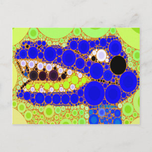 Fun Blue Alligator Crocodile Retro Circles Mosaic Briefkaart