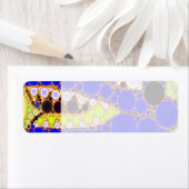 Fun Blue Alligator Crocodile Retro Circles Mosaic Etiket (Insitu)