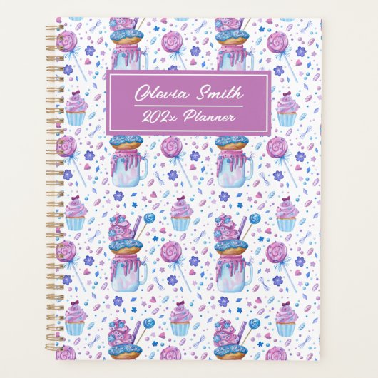 Fun Blue and Purple Cup Cake and Lollipop (Devant)